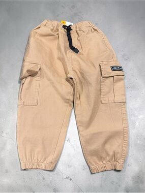 Kids Cargo Jogger Pants in Tan -